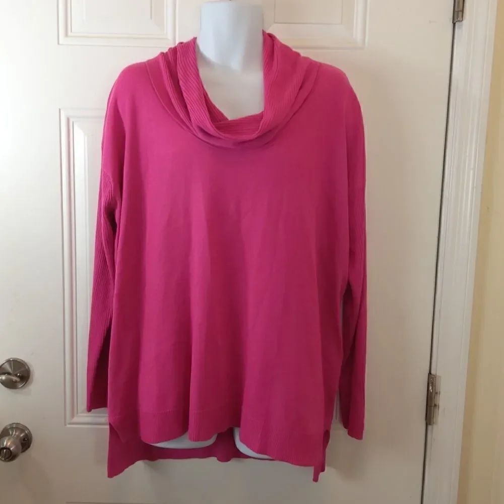 (3/$20) Cato fuchsia long sleeve cowl neck sweater